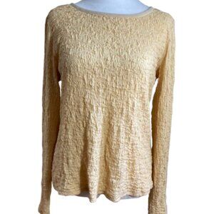 J. Jill Stretch Cotton and Nylon LS Textured Top, Rounded Neckline, sz Large